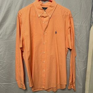 Ralph Lauren Men's Orange Checkered Shirt